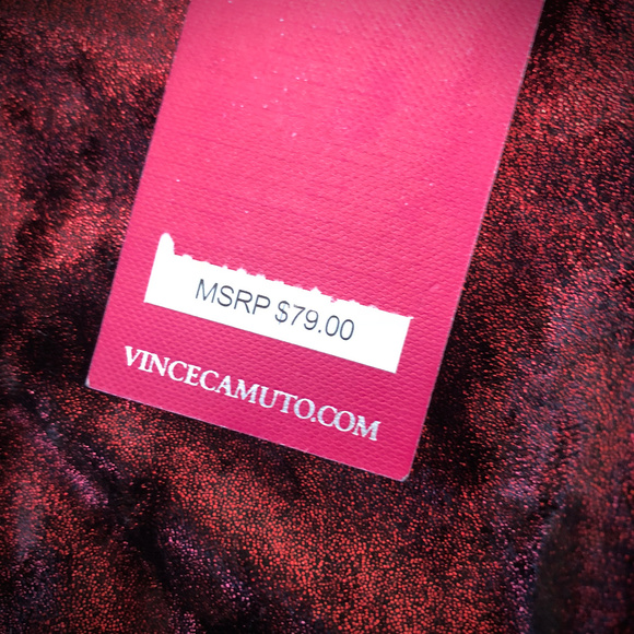 Vince Camuto NWT Stretch Burgundy Shimmer Choker Tank Top - Picture 6 of 8